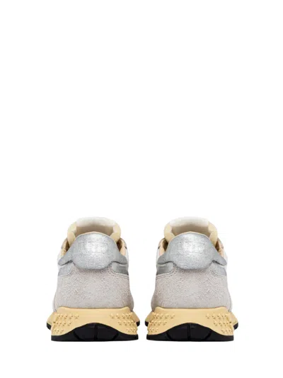 Autry Reelwind Sneakers In Gray And White With Suede