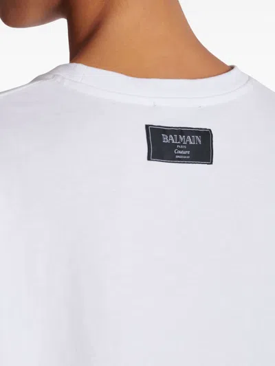 Balmain Graphic Kiss Print T-shirt With Relaxed Fit In White