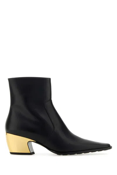 Bottega Veneta Leather Tokyo Western Booties With Metal Heel 5cm
