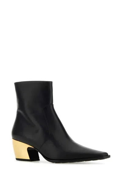 Bottega Veneta Leather Tokyo Western Booties With Metal Heel 5cm