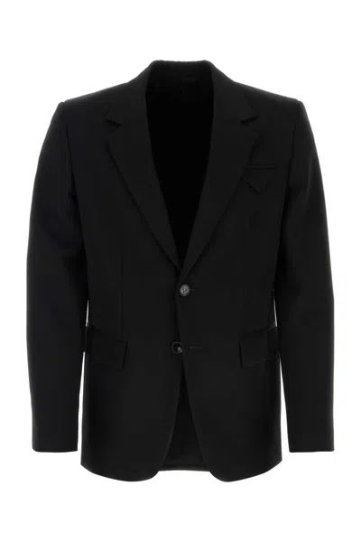 Bottega Veneta Wool Blazer With Padded Shoulders And Flap Pockets