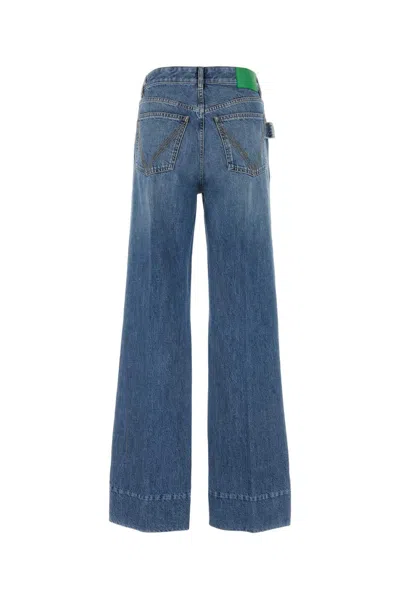 Bottega Veneta Jeans In Cotone Con Patch Posteriore In Pelle