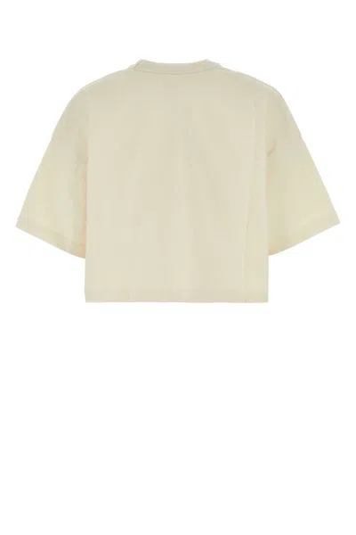 Bottega Veneta White Short-sleeved Crop T-shirt With Heart