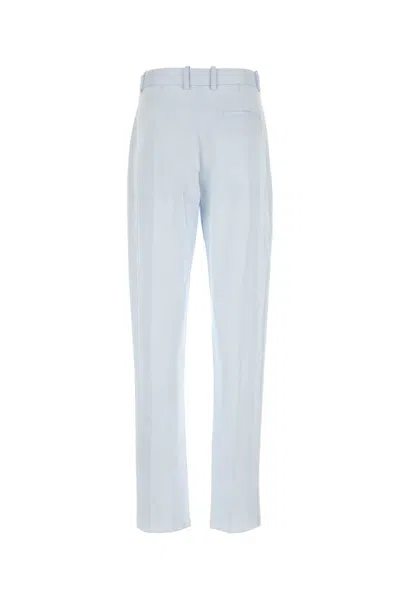 Bottega Veneta Pantalone In Twill Azzurro Pastello Donna
