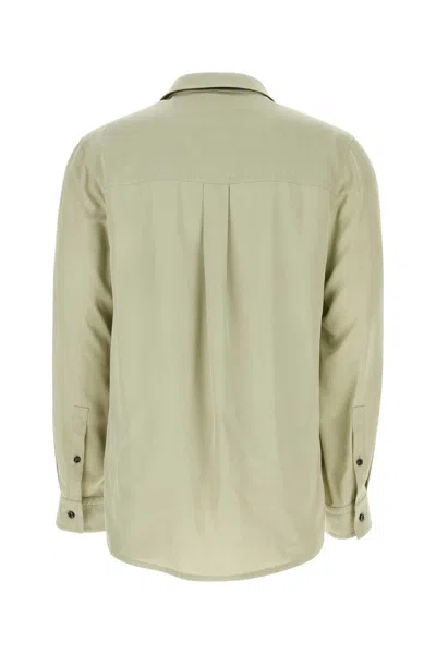 Shop Bottega Veneta Sage Green Twill Shirt