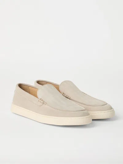 Brunello Cucinelli Chevron Embossed Suede Loafer