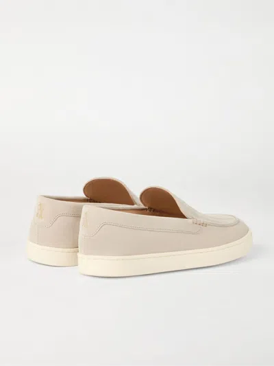 Brunello Cucinelli Chevron Embossed Suede Loafer