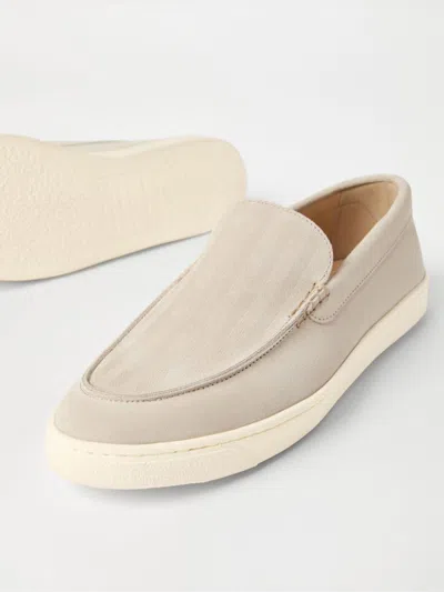 Brunello Cucinelli Chevron Embossed Suede Loafer