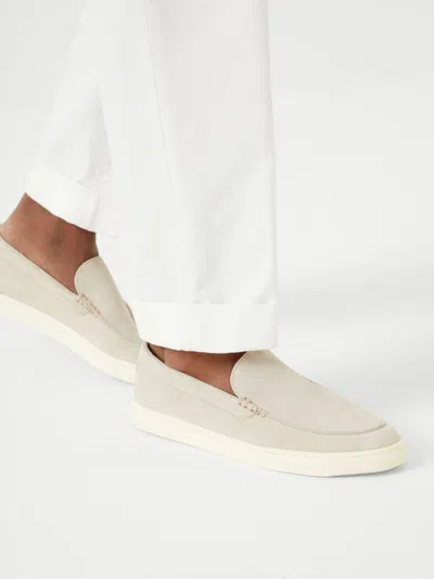 Brunello Cucinelli Chevron Embossed Suede Loafer