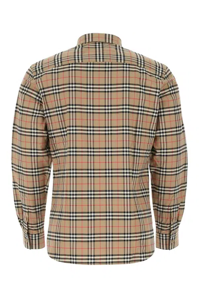 Burberry Simson Vintage Check-pattern Cotton Shirt In Brown