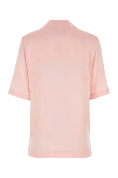 Burberry Ekd Jacquard Silk Shirt Woman Shirt Pink Size 6 Silk