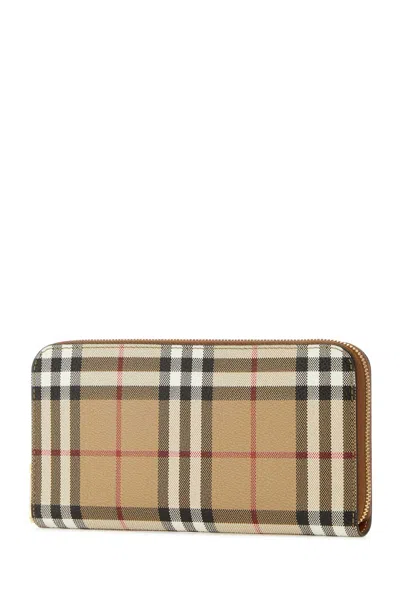 Burberry Printed Canvas Wallet In Brown