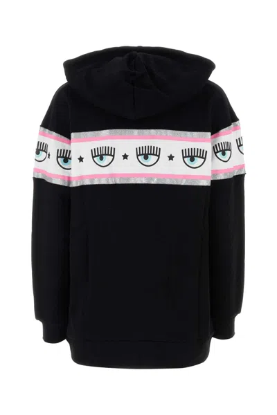 Chiara Ferragni Black Eyelike-embossed Cotton Hoodie