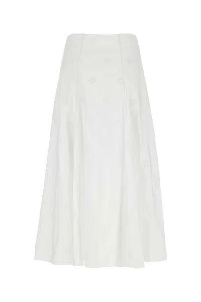 Chloé Chloe White Poplin Skirt
