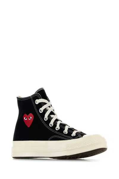 Comme Des Garçons Play Comme Des Garcons Play Black Canvas Comme Des Garã§ons X Converse Sneakers