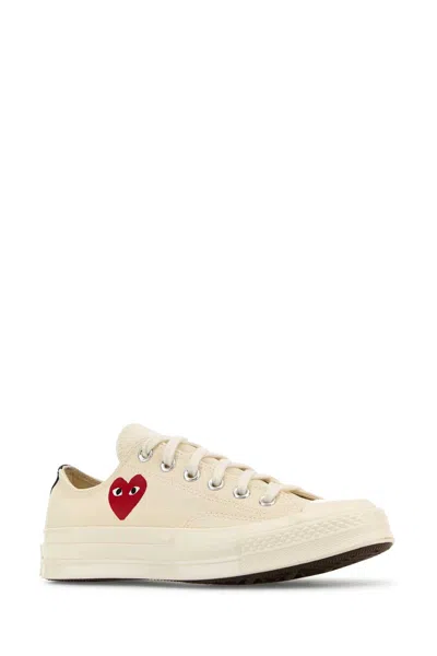 Comme Des Garçons Play Comme Des Garcons Play Ivory Canvas Comme Des Garã§ons X Converse Sneakers