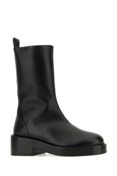 Courrèges Courreges Black Leather Ankle Boots