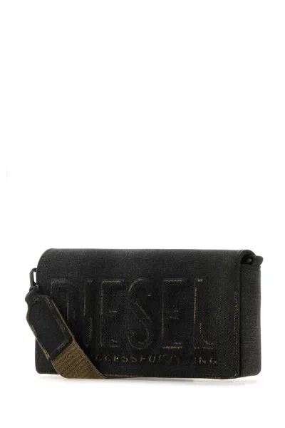 Diesel Black Denim M Biscotto Crossbody Bag