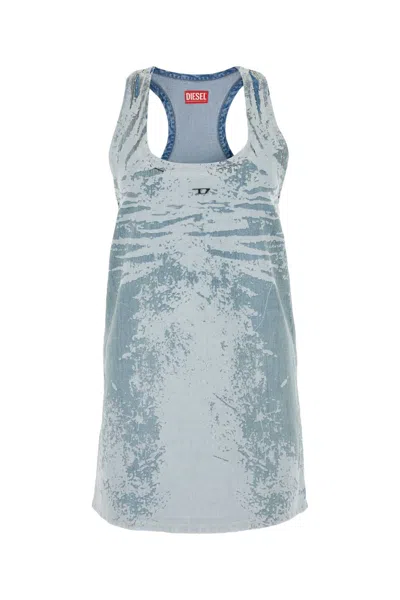 Diesel Mini Abito In Denim Stampato Donna
