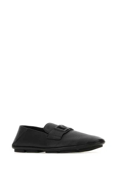 Dolce & Gabbana Dg Logo Leather Loafers