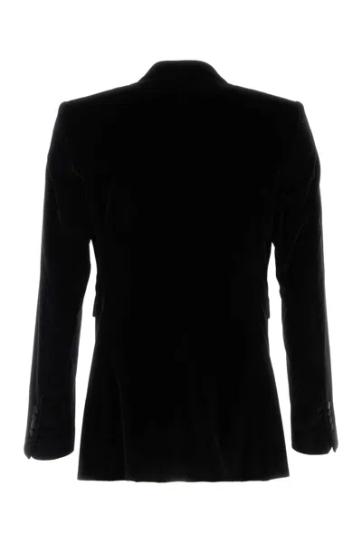 Dolce & Gabbana Peak Lapel Tuxedo Velvet Jacket With Padded Shoulders