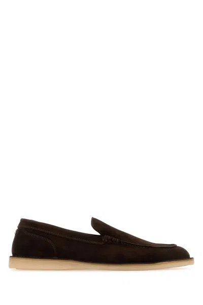 Dolce & Gabbana Suede Loafers In Brown
