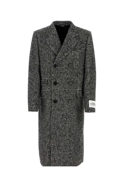 Dolce & Gabbana Double-breasted Wool Houndstooth Coat