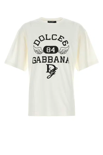 Dolce & Gabbana Men Cotton T-shirt In White