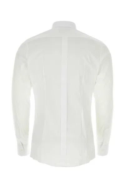 Dolce & Gabbana White Stretch Poplin Shirt In White