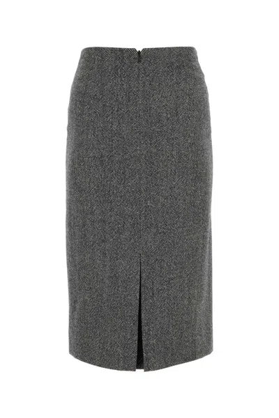 Shop Ermanno Scervino Embroidered Stretch Wool Blend Skirt