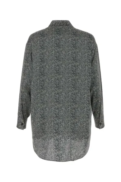 Ermanno Scervino Black Herringbone Silk Shirt