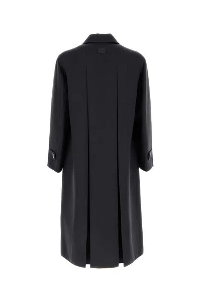 Fendi Cappotto In Misto Lana Antracite Uomo