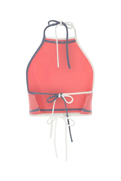 Fendi Dark Pink Viscose Blend Crop Top