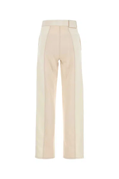 Fendi Women Two-tone Denim Jeans In White