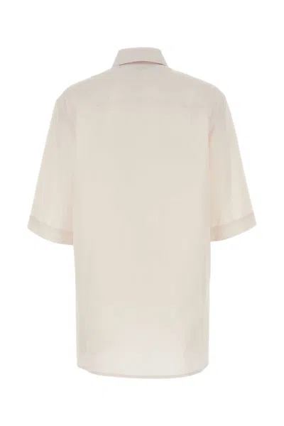 Fendi Poplin Shirt With Folded Sleeves And Lateral Slits