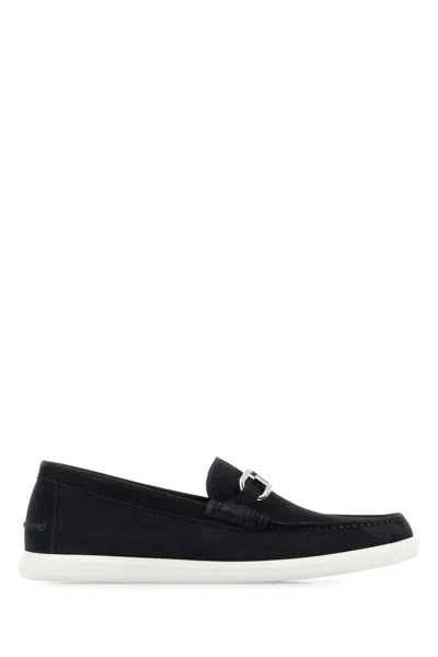 Fendi Midnight Suede O Lock Light Loafers