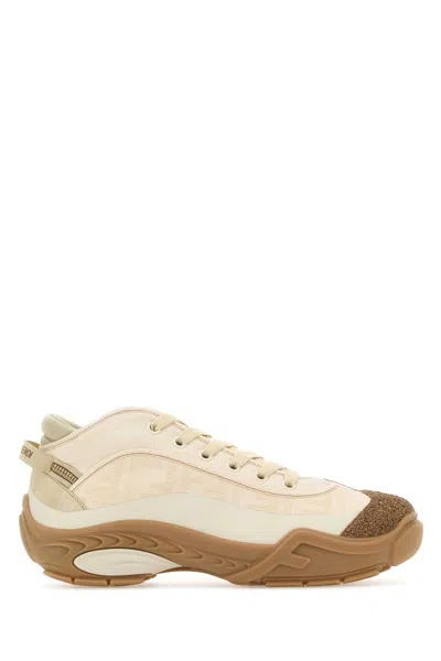 Fendi Lab Fabric Sneakers In Neutral