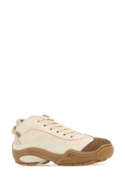 Fendi Lab Fabric Sneakers In Neutral