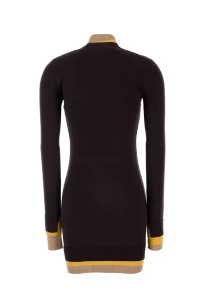 Fendi Plum Wool Blend Mini Dress For Women