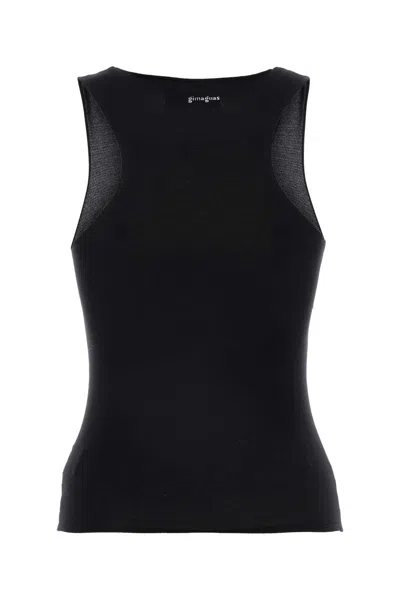 Gimaguas Sleeveless Crew Neck Stretch Fit Tank Top In Black