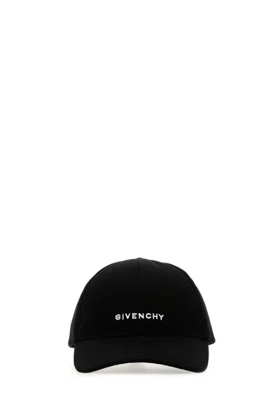Givenchy Round Visor Cap With Embroidered Logo In Black