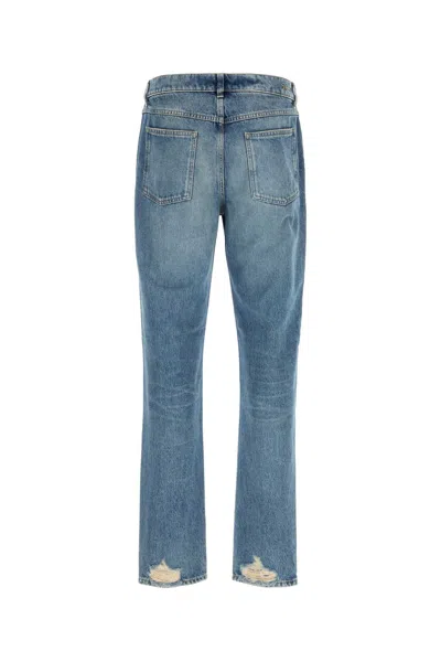 Givenchy Washed Denim Tapered Leg Jeans With Contrast Stitching