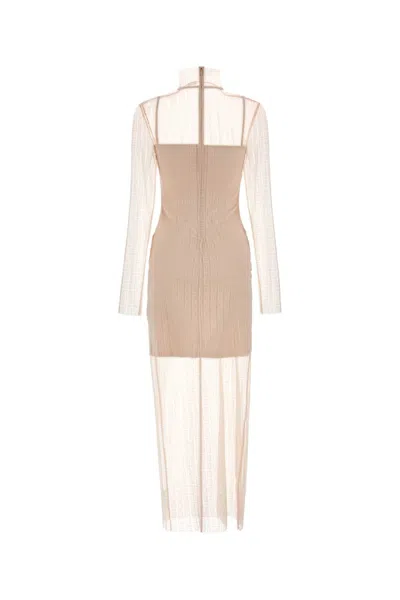 Givenchy Lace Overlay Dress With High Neck And Long Sleeves