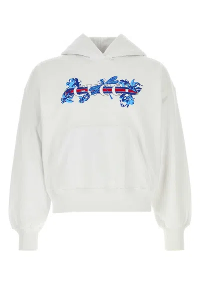 Gucci Felpa In Cotone Bianco  Uomo