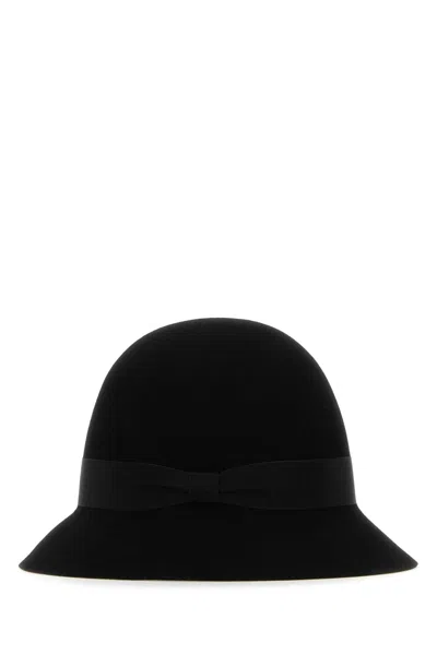 Helen Kaminski Black Felt Ella Conscious Bucket Hat