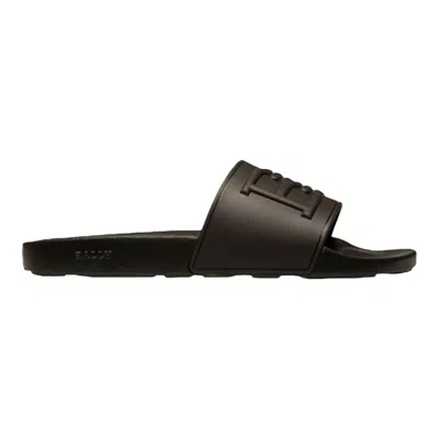Bally Scotty 6300476 Men's Black Rubber Slide Sandals In Black