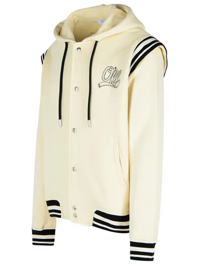 Off-white Varsity-style Hoodie In Cream