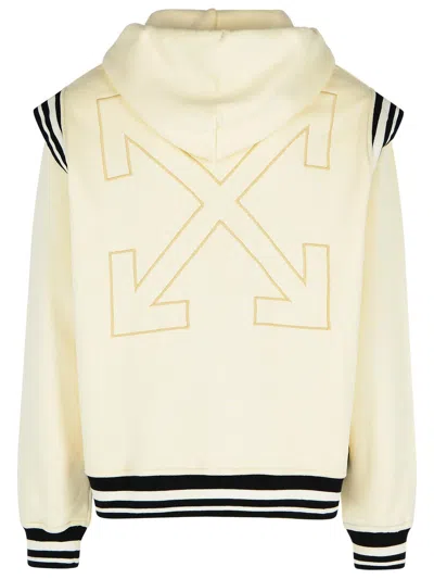 Off-white Varsity-style Hoodie In Cream
