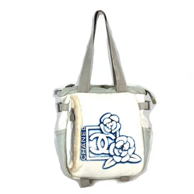 Pre-owned Chanel Cloth Tote Bag () In White