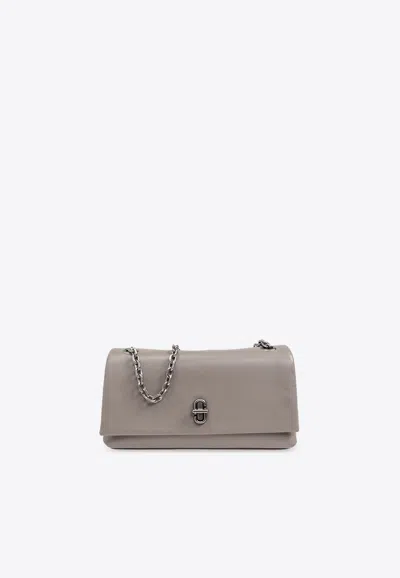 Marc Jacobs The Mini Dual Chain Leather Shoulder Bag In Gray